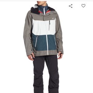 Oakley Ski Snow Gray Teal Jacket Shell XL